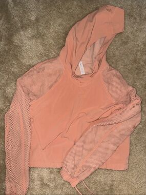 lululemon athletica Blush Peach Mesh-Sleeve Hooded Tank